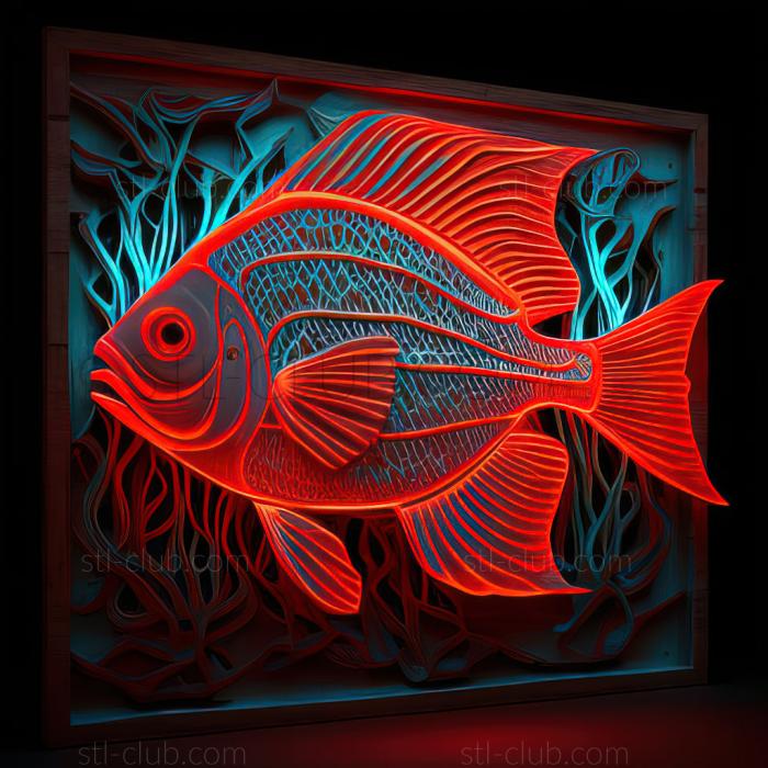 st Red neon fish